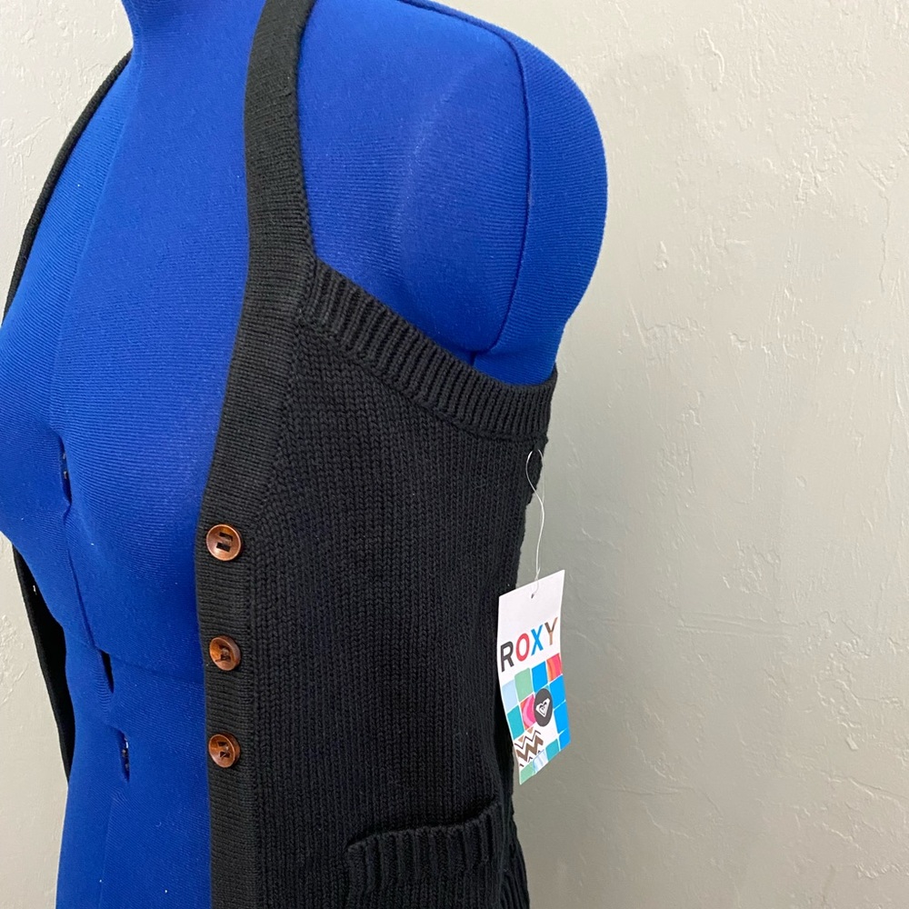 💥💥 Roxy Black knit vest ladies small vintage
